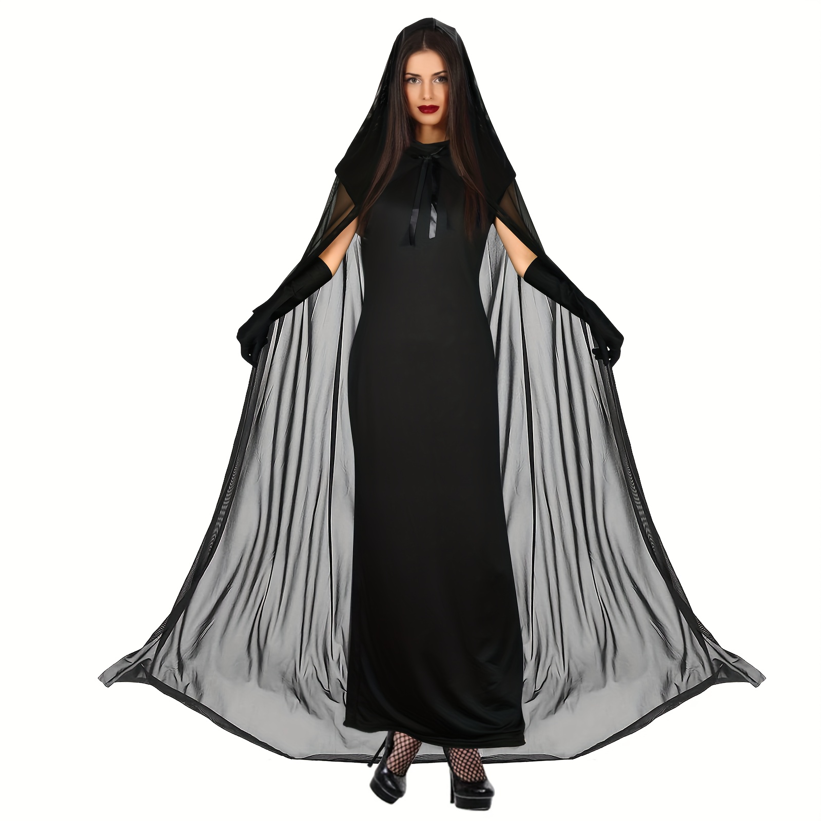 Vestido gótico para mujer, manga murciélago, disfraz de Halloween, cosplay,  sexy, medieval, gótico, steampunk, renacentista