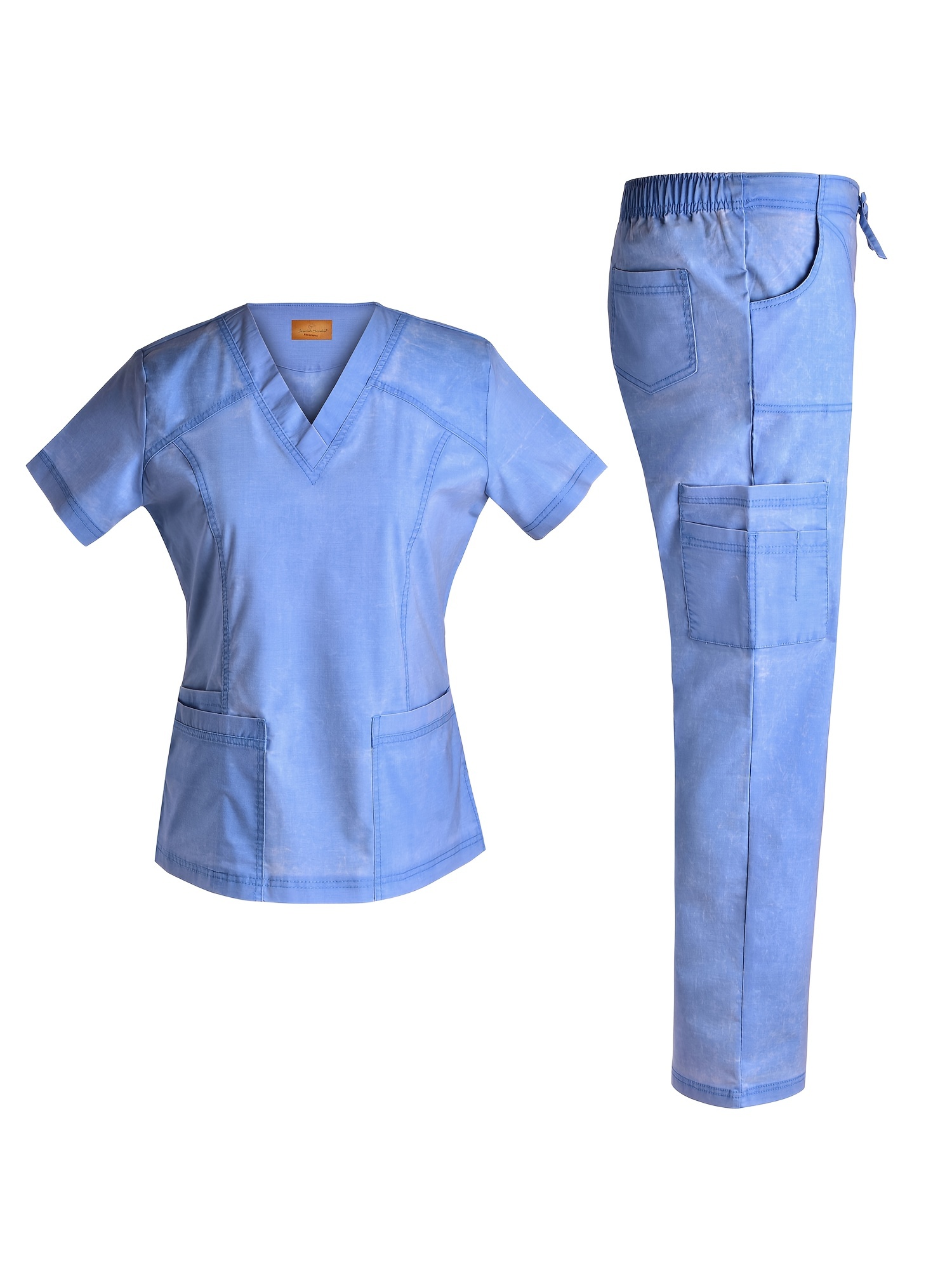 Stretchy Medical Scrub Set Dual Pocket Scrub Top Pants Scrub - Temu