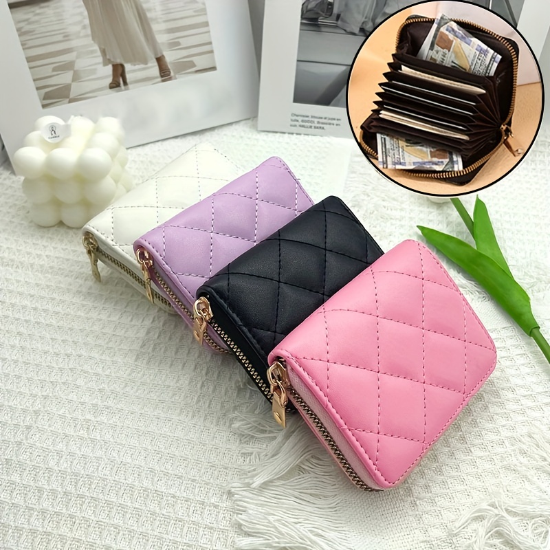 Luxury Leather Plaid Mini Storage Bag keychain Men Women Key Bag Small Coin  Purse Women Lipstick Bags key Chain Pendant Wallet