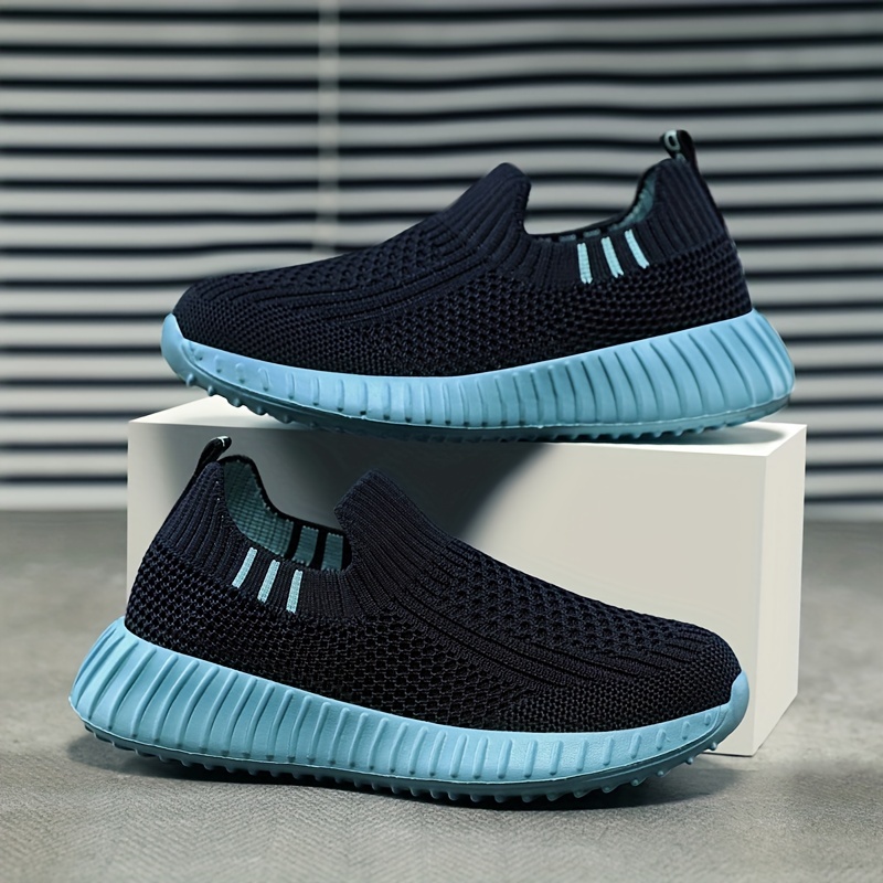 zapatos tejidos informales sin cordones de   altura para niños,   para caminar y correr,   y otoño Detalles del producto 3