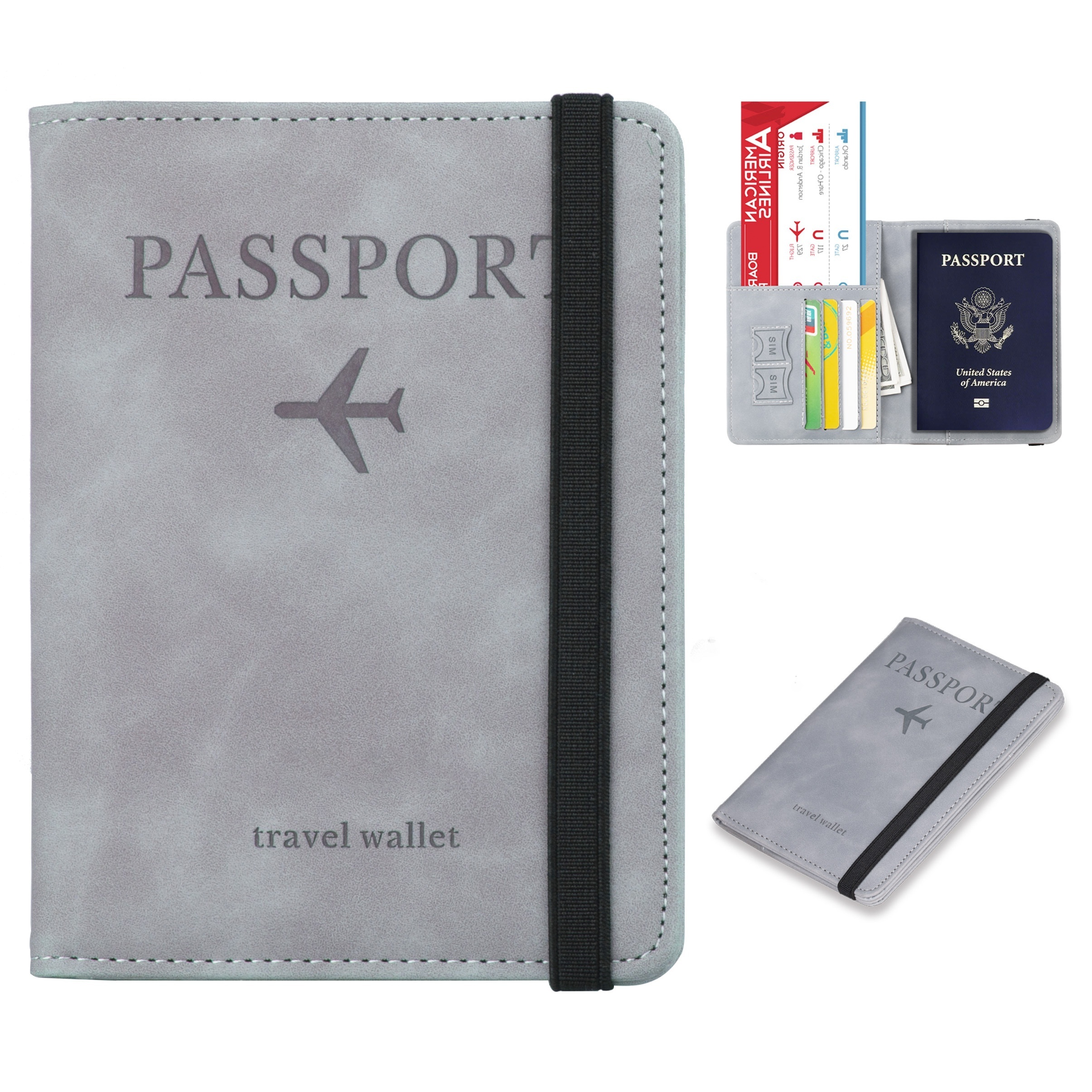 Couples Passport Holder,Map Passport Case PU Leather Passport Cover Travel  Wallet Document Book Organizer for Women Men 