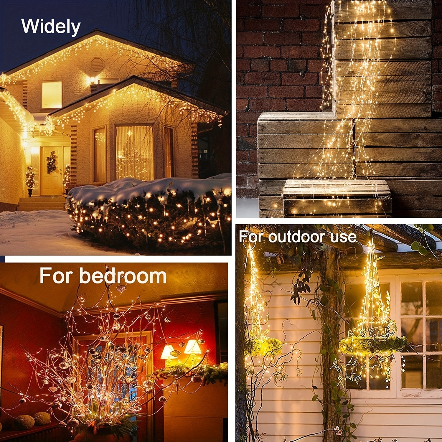 1pc 10 strands 200 led solar powered twinkle firefly bunch lights waterproof 8 lighting modes string lights decorative vine solar lights for outdoor garden christmas tree christmas halloween decorations details 8