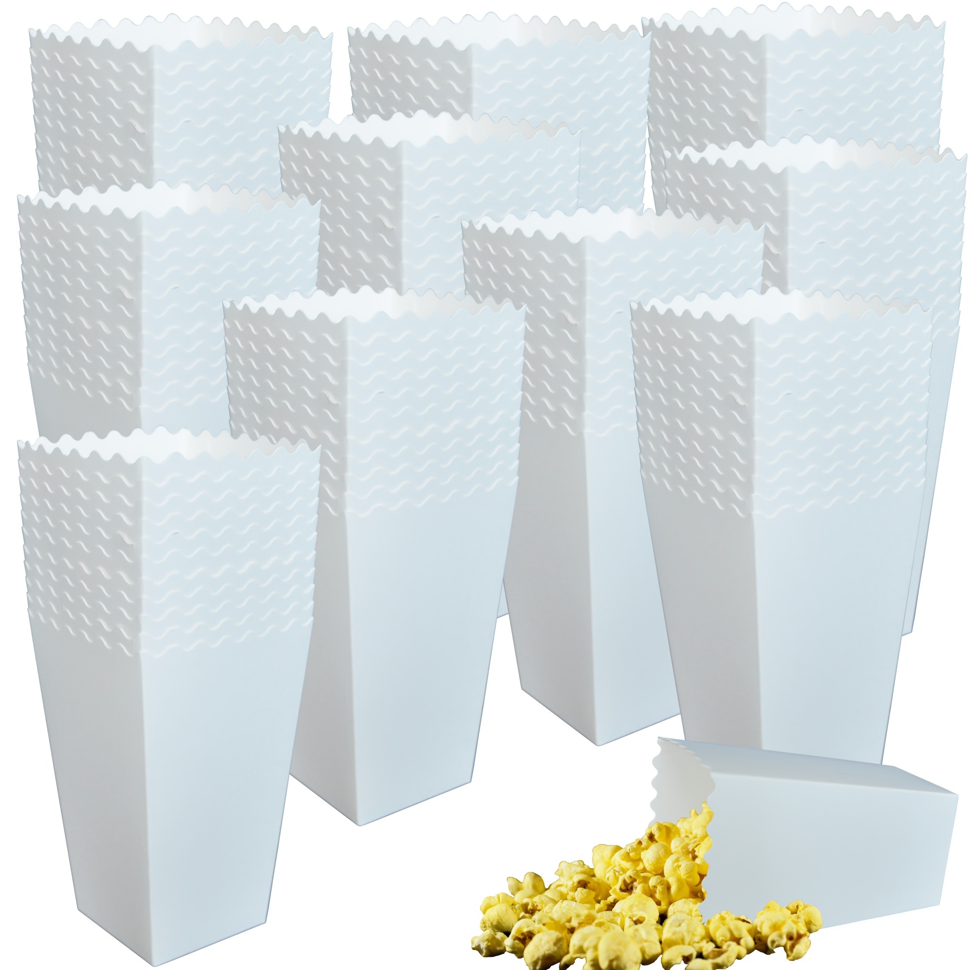 

48 Count Mini White Popcorn Boxes, Paper Popcorn Boxes Individual Servings, Wedding, Birthday Party, Small Pretzel Treat Pop Corn Candy Bar Containers, Movie Theater Snack Boxes