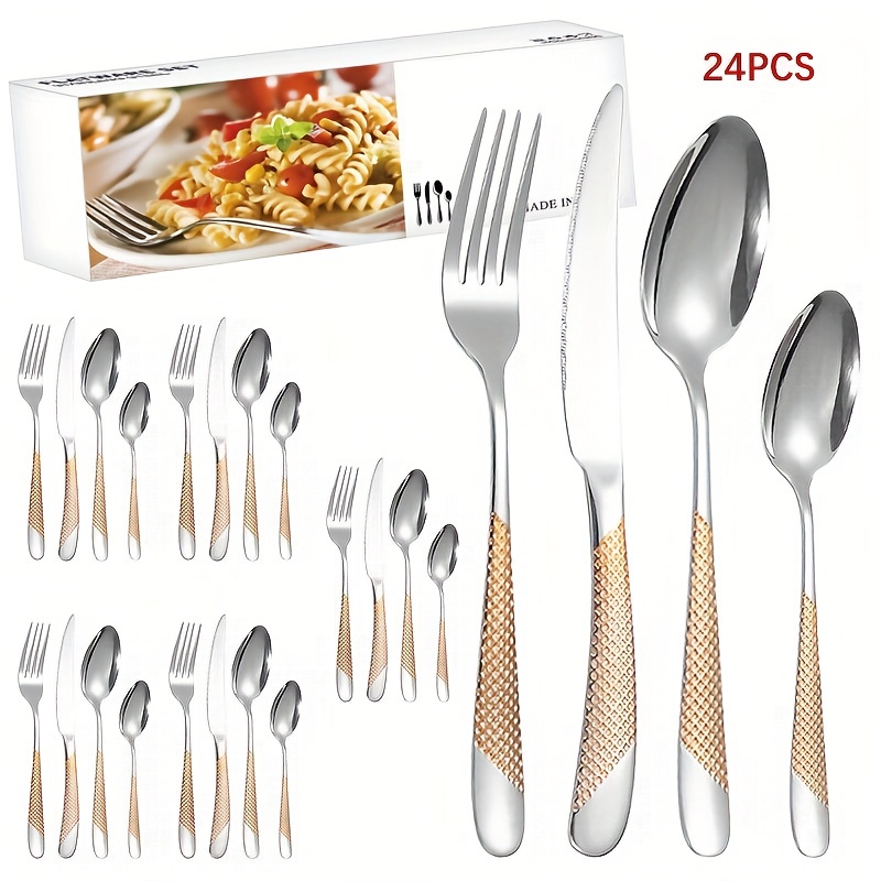 Stainless Steel Cutlery Cutlery Star Diamond Simple Western - Temu