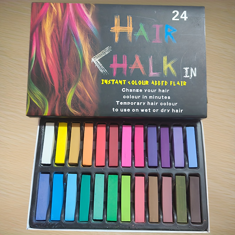 Peine de tiza para el cabello lavable de 10 colores para niñas - Tinte  temporal brillante para el cabello para Halloween, Navidad, cosplay y  bricolaje