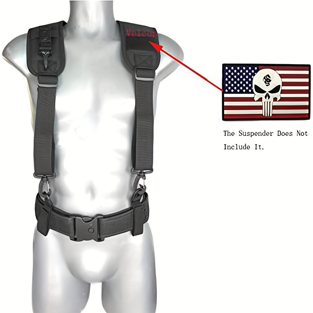 Police Duty Belt Suspenders X-type Tactical Suspenders Harness Suspenders  (Tan)