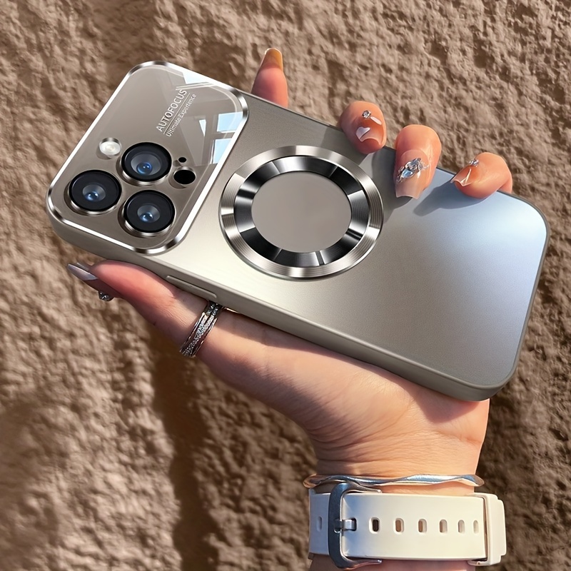 Acheter Coque de luxe avec cadre de placage magnétique carré, étui de  protection d'objectif pour iPhone 15 Pro Max 11 12 13 14 Plus