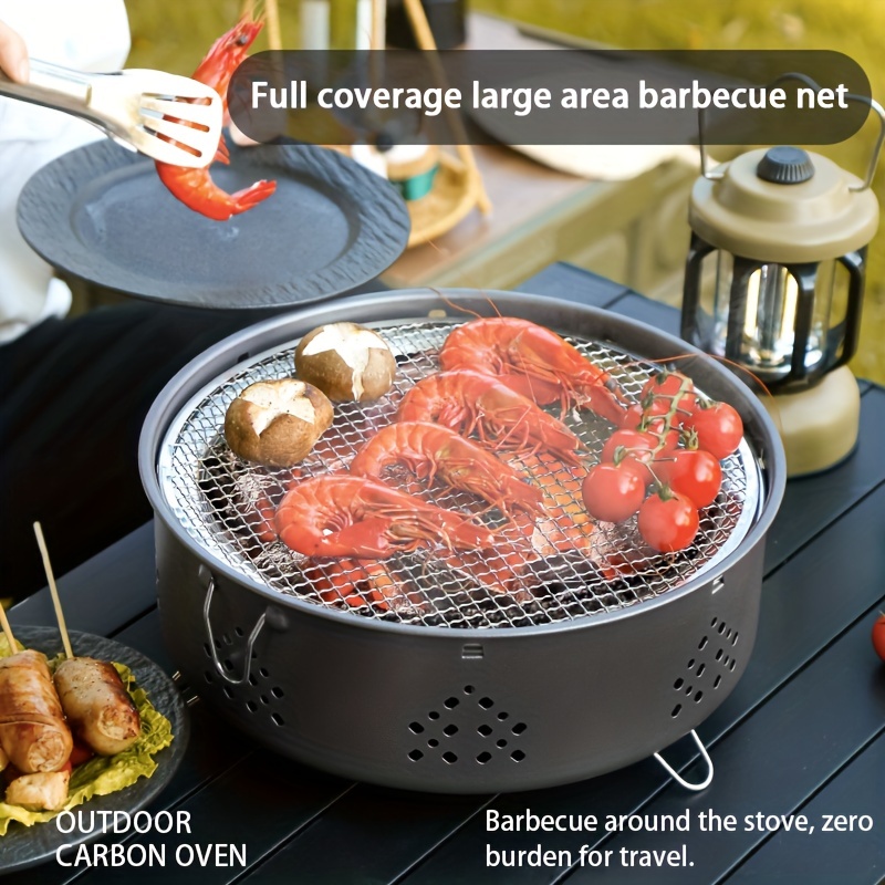 Mini BBQ Alcohol Stove Grill Oven Detachable Outdoor BBQ Plate Roast Meat  Tools