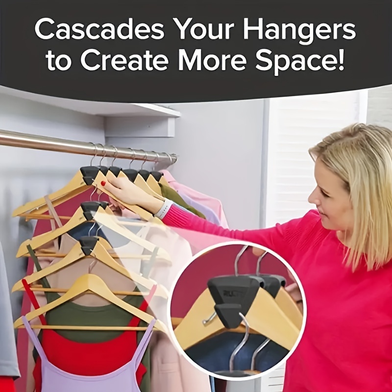 18pcs Triangle Shaped Hook Connectors For Stackable Hangers In Closet To  Maximize Space, Suitable For All Hangers
