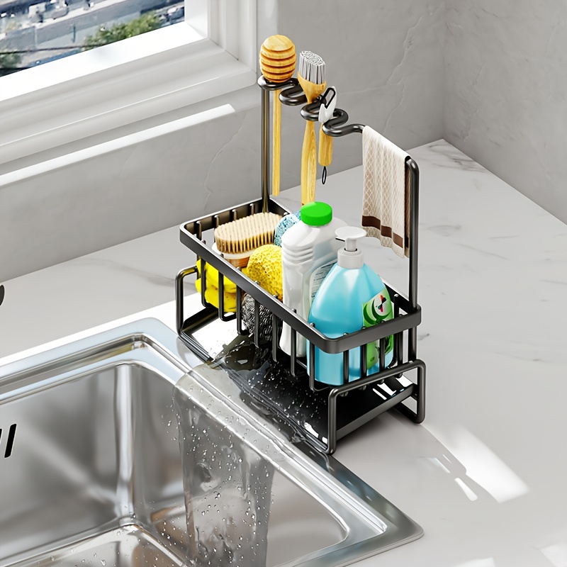 Kitchen Sink Drain Basket With Hanging Rod Tableware Drain - Temu