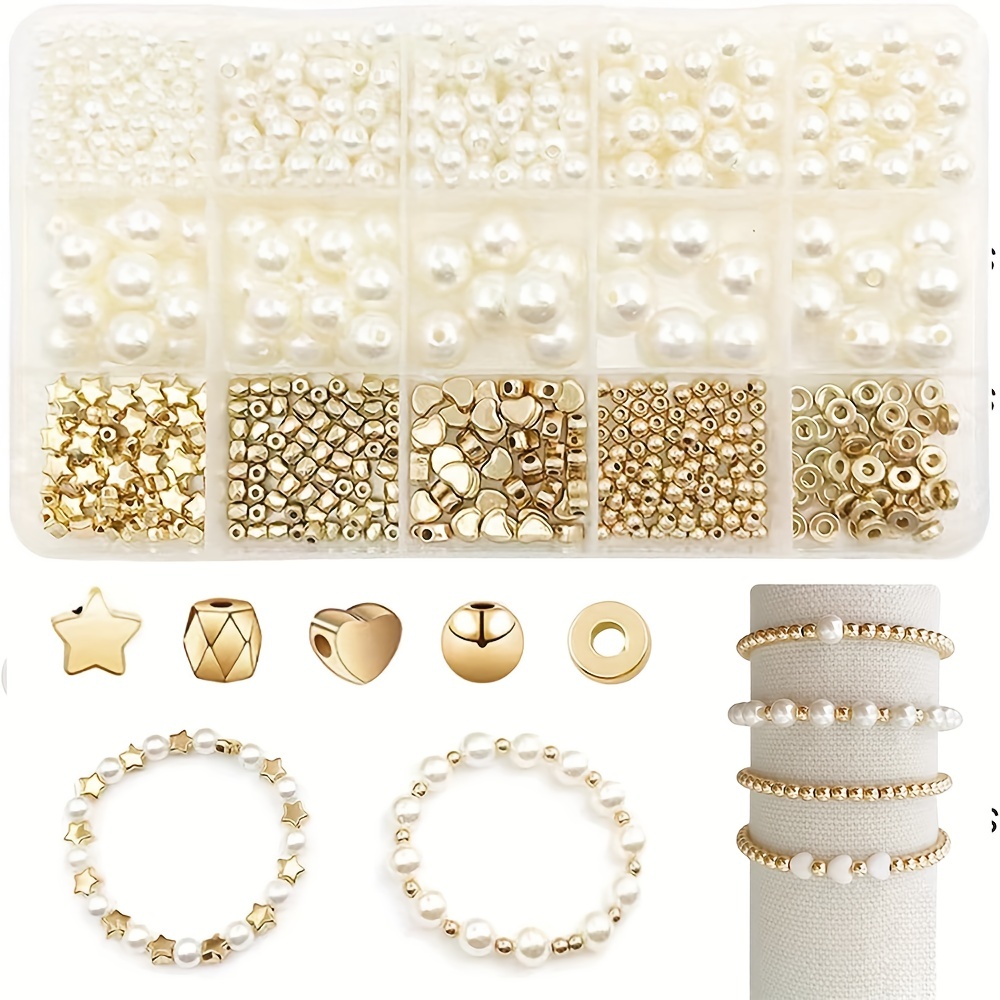 Diy Handmade Perlé 1200pcs Enfants Jouet Créatif Loose Spacer Perles  Artisanat Fabrication Bracelet Collier Bijoux Kit Fille Jouet Cadeau