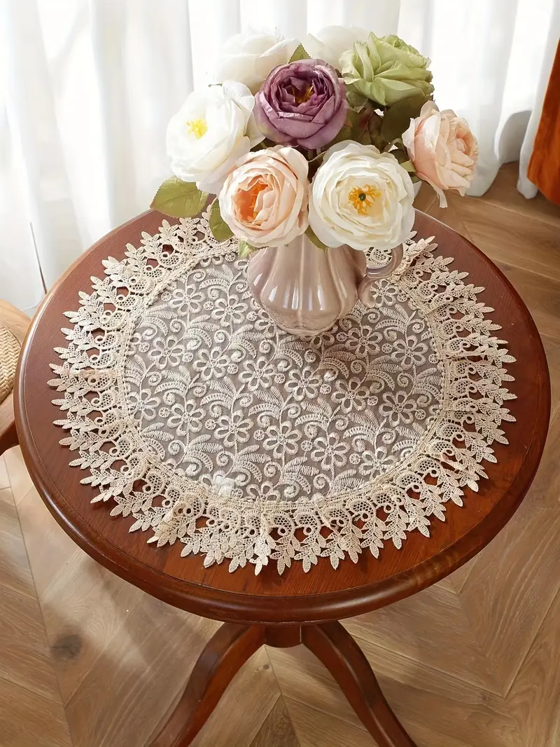 lace dressing table mats Amazon.com: 2pack Round Lace Placemats for Dining Table,15inch Delicate Floret Embroidered Lace Doilies vase mat for Christmas Daily Use, Washable (White Round 15inch) : Home & Kitchen