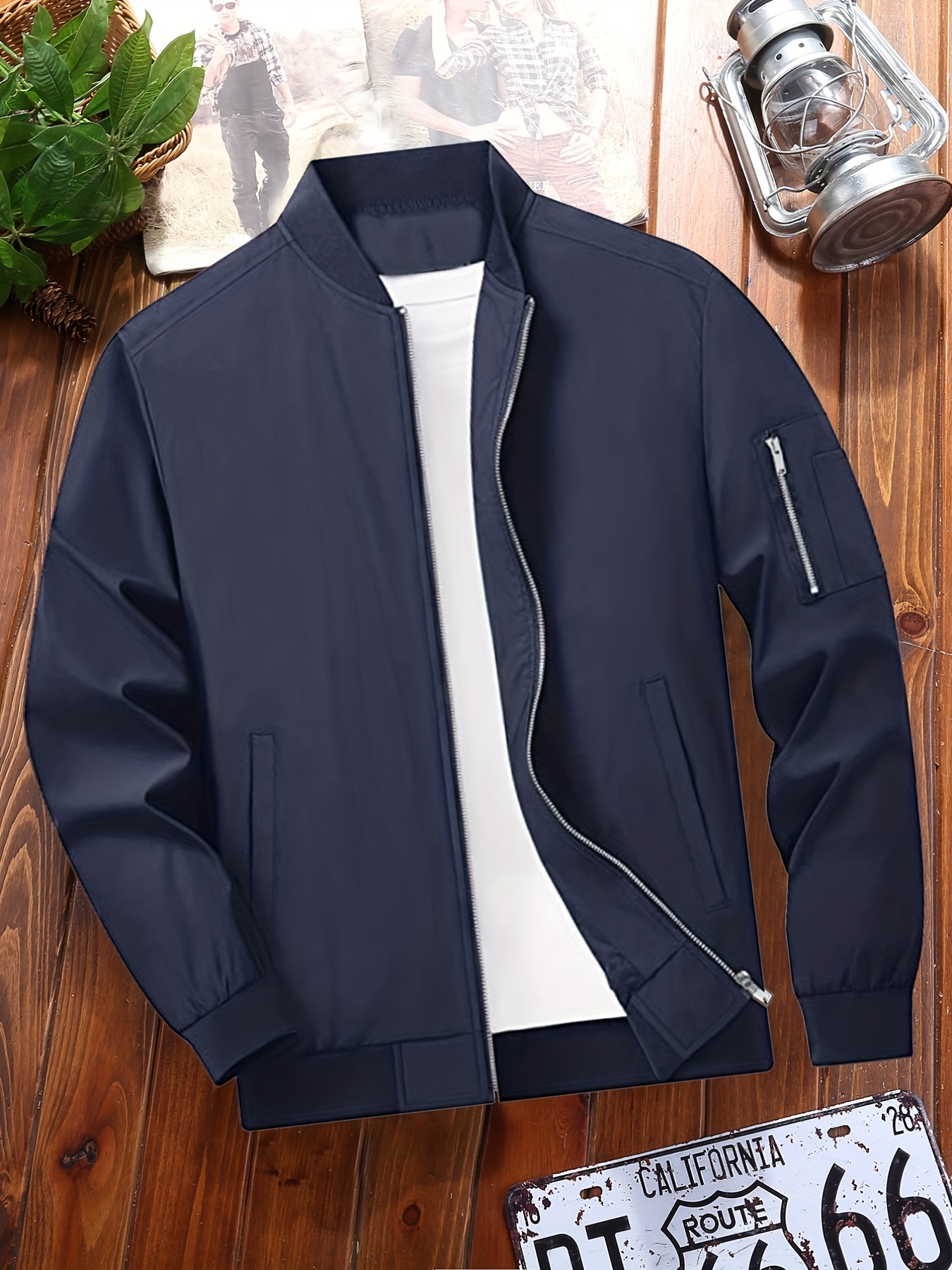 Plus Size Mens Casual Jacket Coat Loose Windproof Zipper Flight Suit Baseball With Multi Pocket - Men's Big & Tall - Temu Belgium