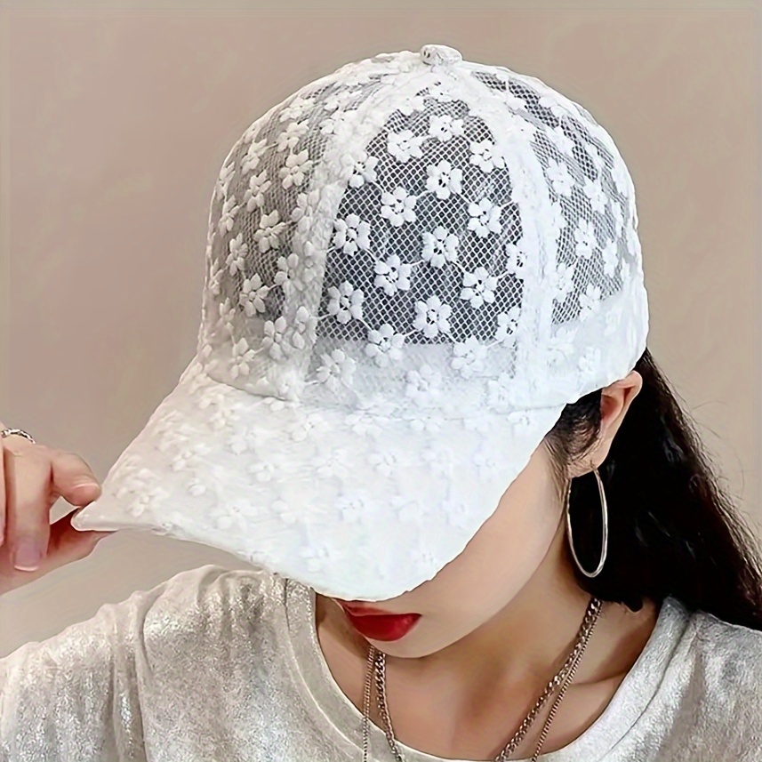 Lace Floral Sun Hat Outdoor Sports Uv Protection Baseball - Temu