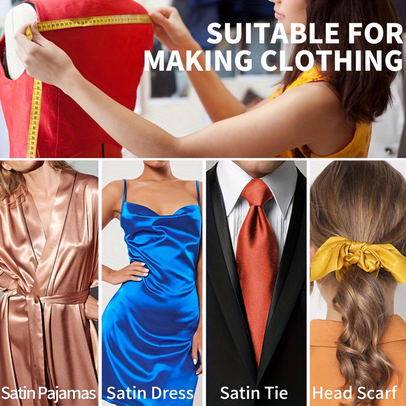 Solid Color Satin Fabric Fashion Craft Clothing Silk Satin - Temu