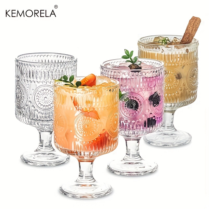 KEMORELA 12oz Drinking Glasses Art Deco Cocktail Glasses Set of 4 Glass  Cups, Arch Design Glassware,…See more KEMORELA 12oz Drinking Glasses Art  Deco