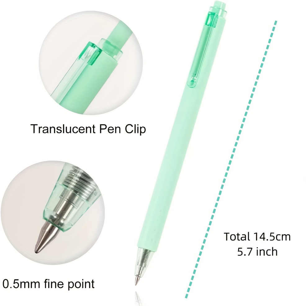 Aihao Retractable Cute Gel Pens Black Ink Fine Point Smooth - Temu