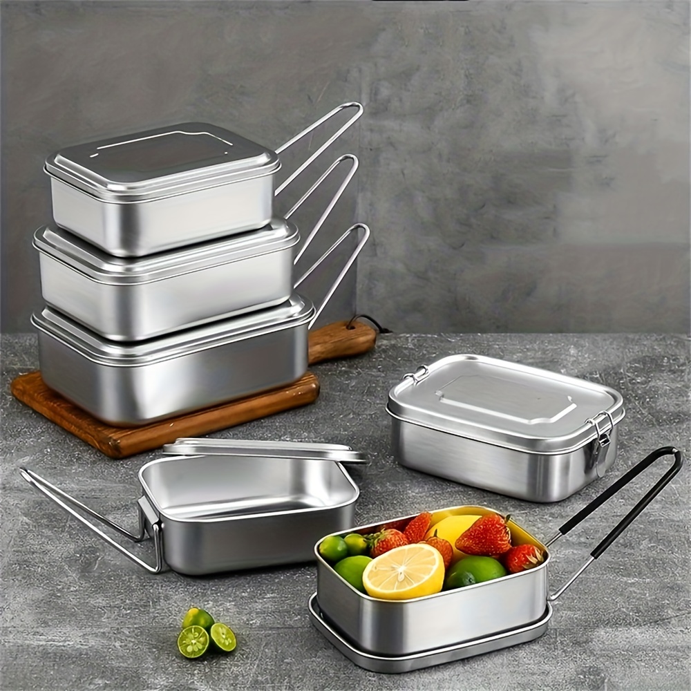 Stainless Steel Lunch Box With Handle For School Camping Picnic