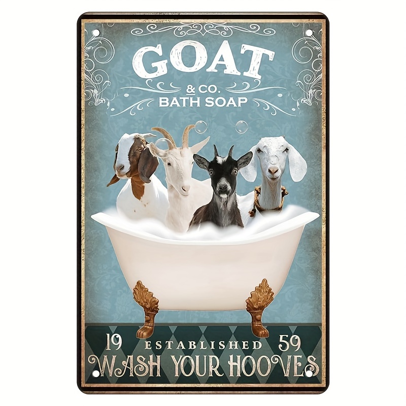 Welcome to My Goat Farm Metal Vintage Tin Sign Retro Aluminum Sign Decor  for House Bar Pub Plaque Poster Wall Art Sign 8x12 Inch