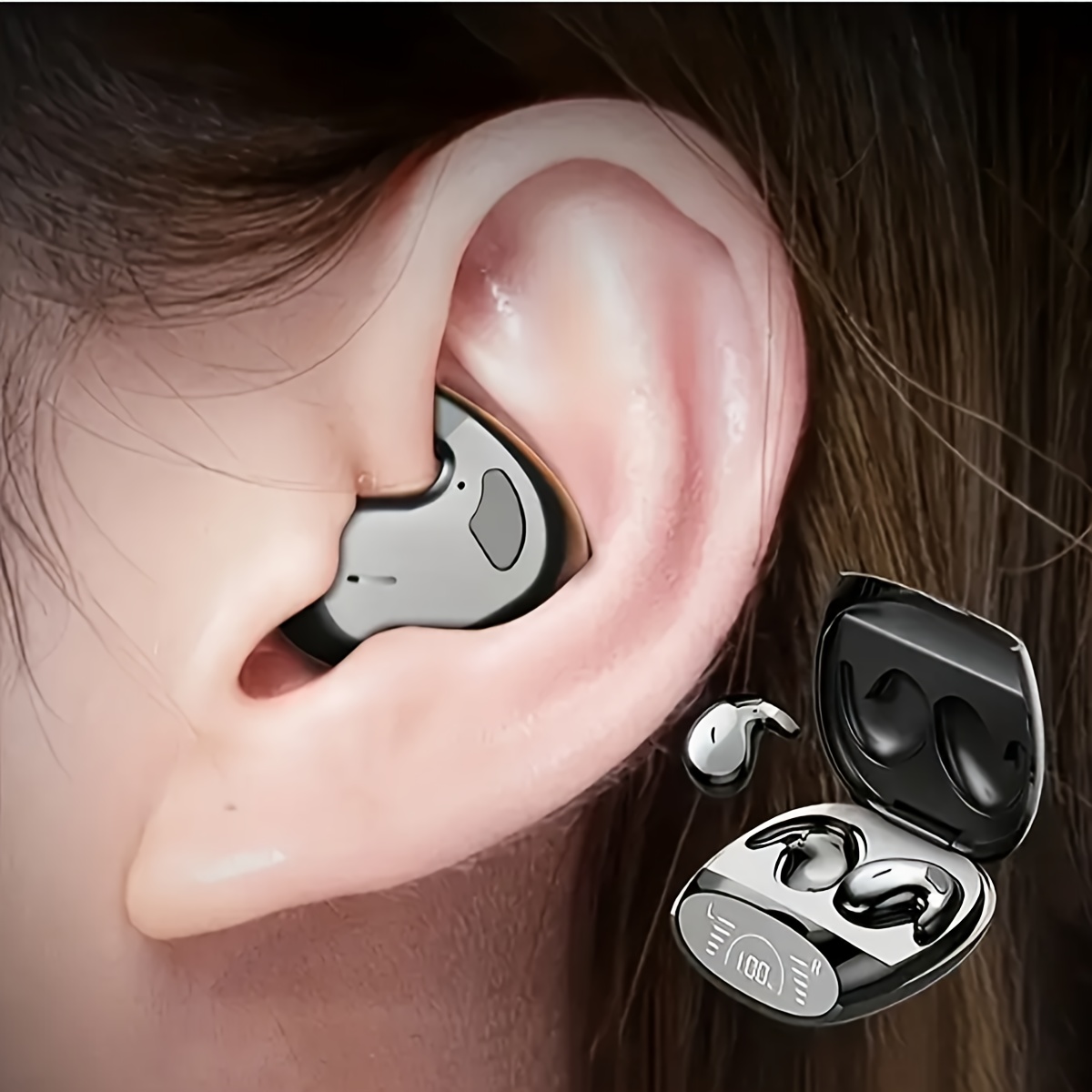 Auriculares invisibles para dormir de lado, auriculares invisibles para  dormir más pequeños, pequeños y discretos, Bluetooth, auriculares  inalámbricos
