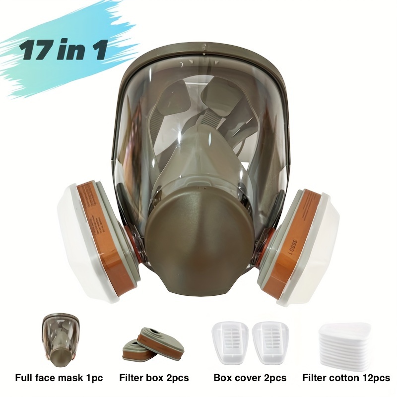 Máscara de seguridad industrial a gas pintura a prueba de polvo respirador  respirador máscara mediana, 1 juego