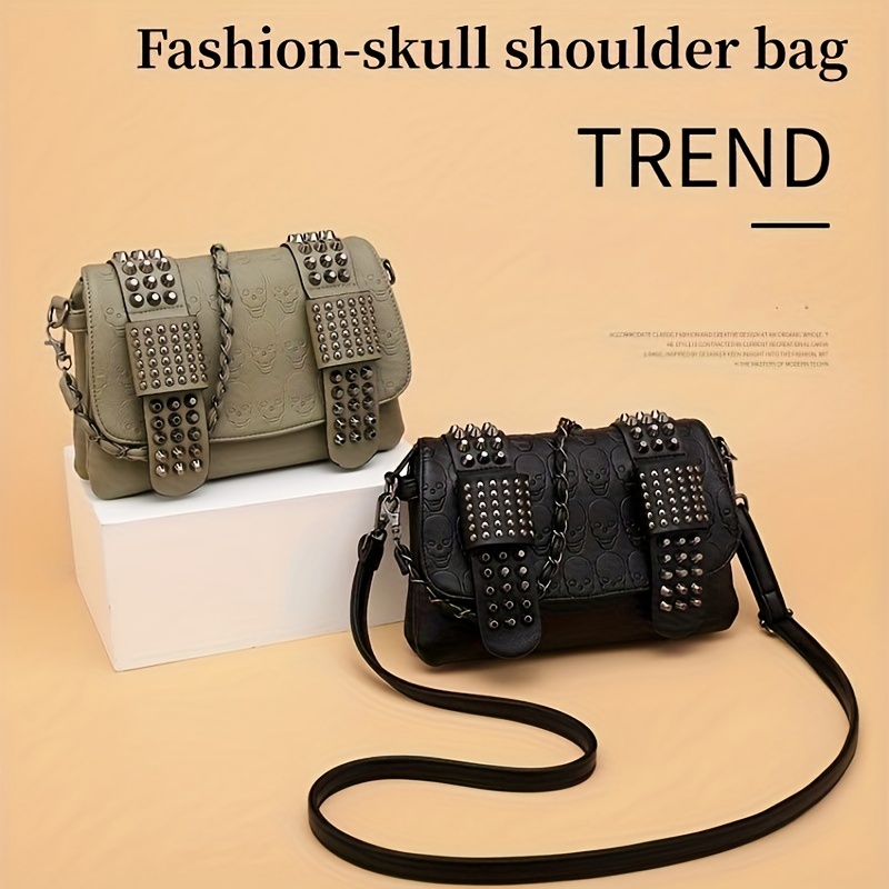 1PC Y2K Women's Shoulder Bag Fashion Trend Cool Style Shopping Crescent Bag  Women's Solid Color Chain Decoration Big Bag