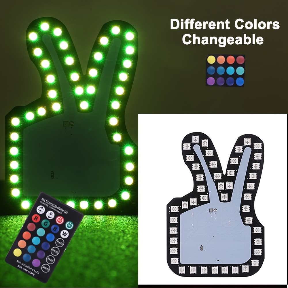 Hand Gesture Light for Car, Finger Gesture Light with Remote, LED Stickers  for Car Window, Car LED Sign Finger Lights Funny Car Accessory Gifts for  Men : Automotive 