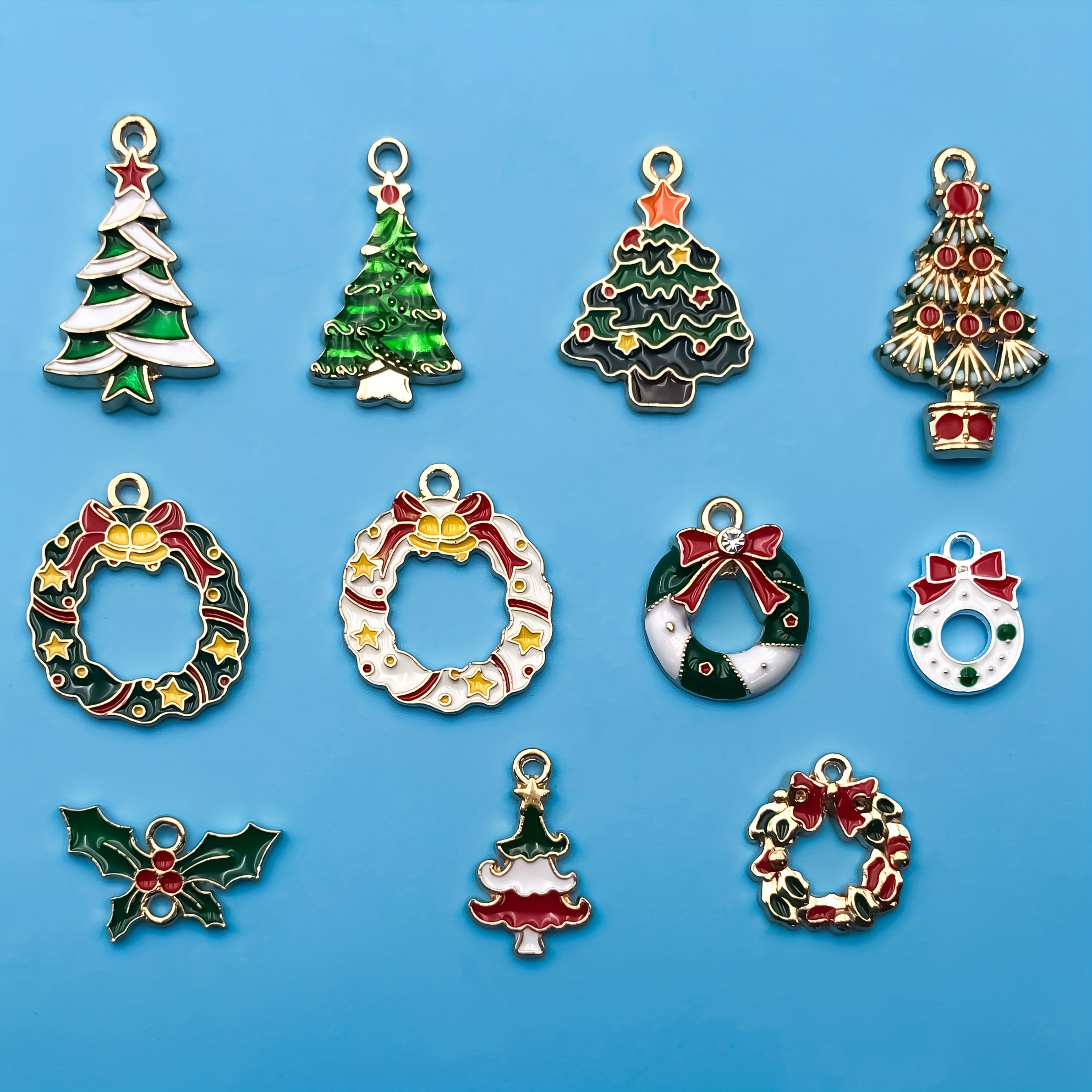 Christmas Charm Mix, 12 pieces, Holiday Themed Metal & Enamel Charms, 6  Pairs, Adorabilities