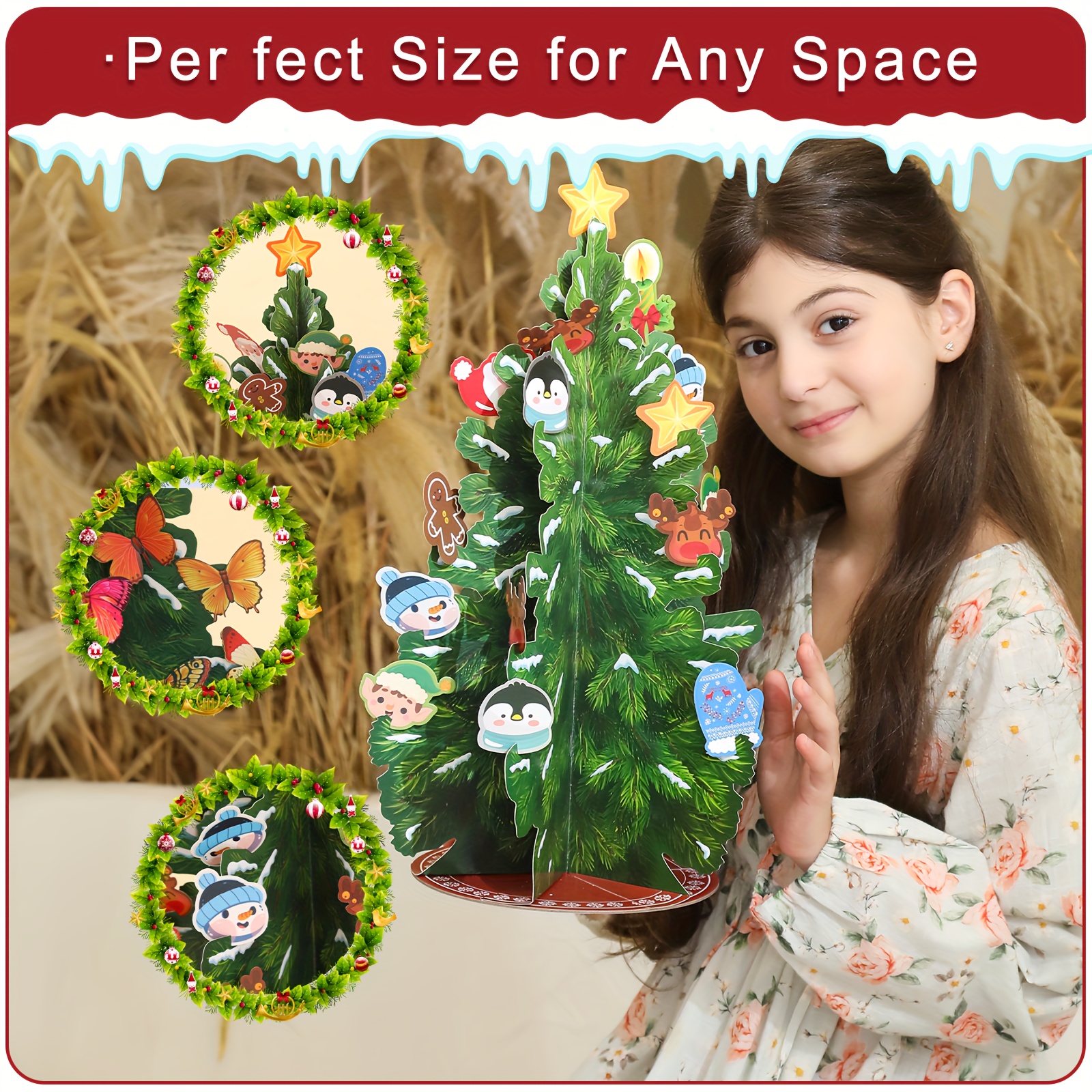 3d Pop Up Christmas Tree Detachable Bird Butterfly Penguin - Temu