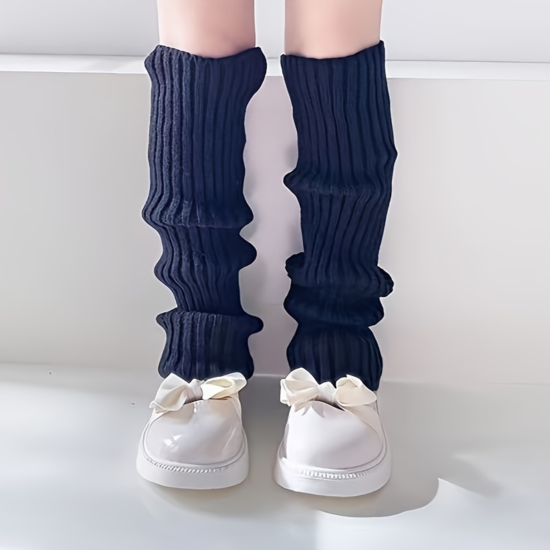 A Pair Teenager's Loose Footless Solid Leg Warmer Comfy - Temu