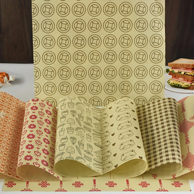 Cute Print Wax Paper Sheets Grease Resistant Food Wrapping - Temu