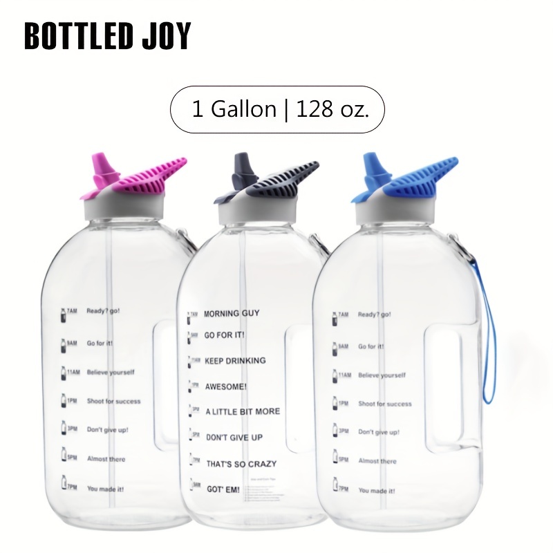 Water Bottle, BOTTLED JOY 1 Gallon Water Bottle with Straw and Handle  Bpa-Free