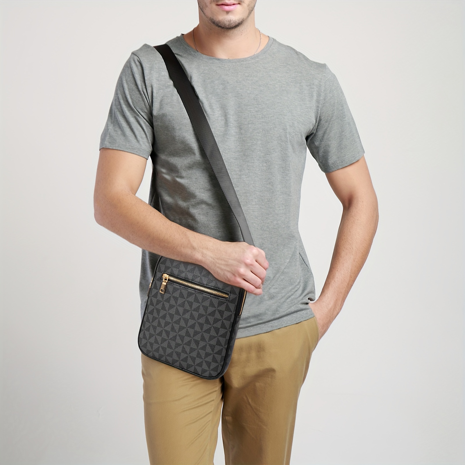 Men's Crossbody Bag, New Fashion Simple Small Shoulder Bag, Can