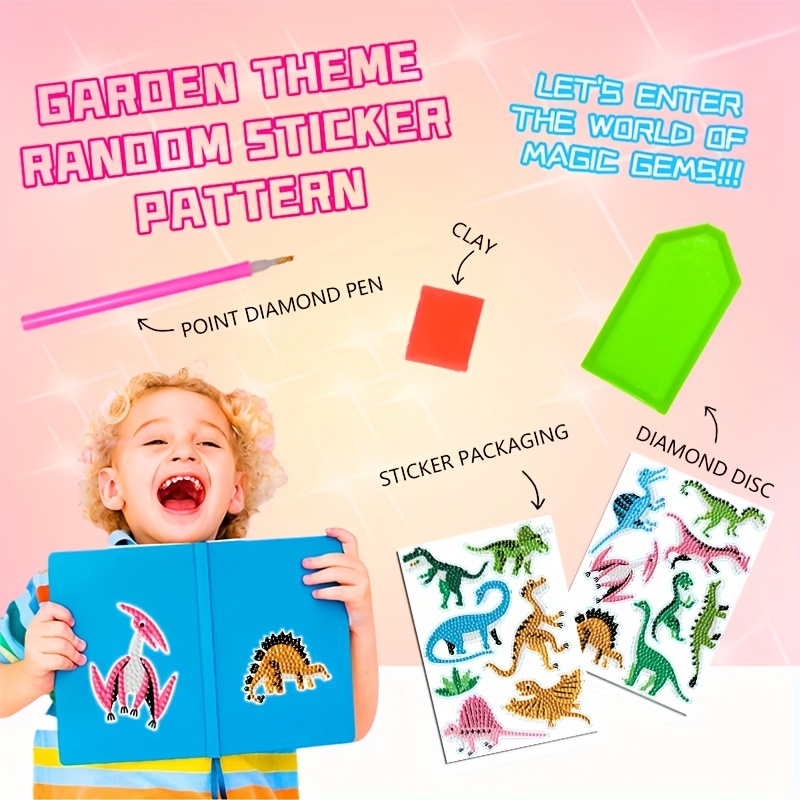 Artificial Diamond Painting Kit For Kids, Mosaic Sticker Art Kit, Cartoon  Dinosaur Artificial Diamond Art For Kids, Art And Craft Kit For Boys Girls  - Temu