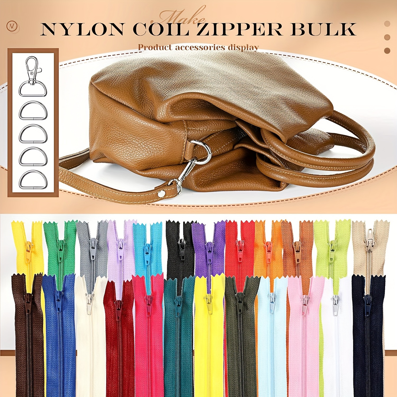 3# Mixed Colors Nylon Zippers Sewing Zippers For Sewing - Temu