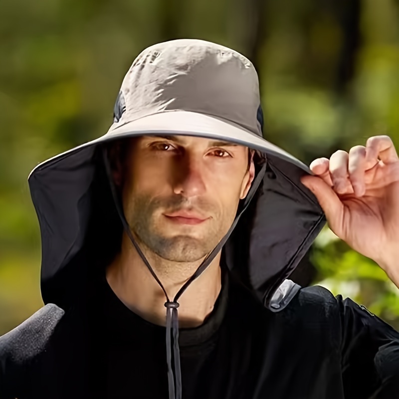 Outdoor Sun Protection Hat Large Brim Uv Protection Hat Men - Temu