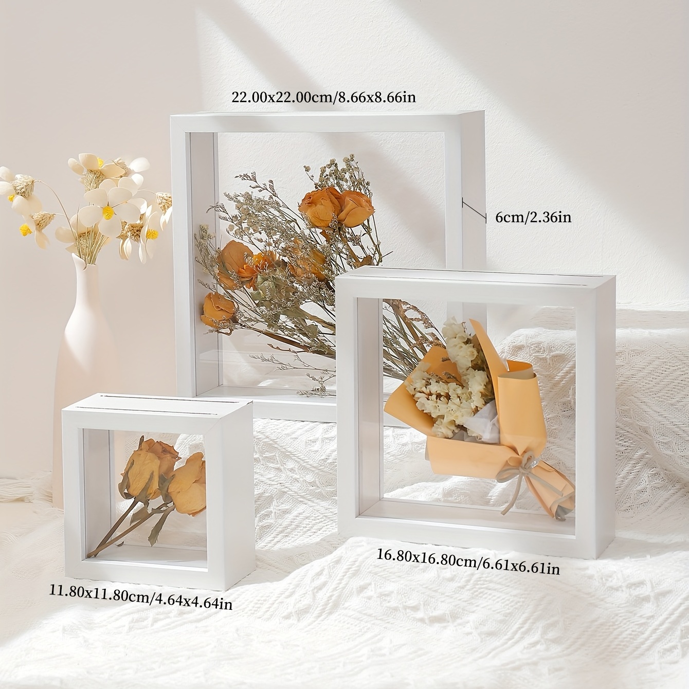 Black Transparent Flower Frame Diy Dried Flower Frame Home - Temu