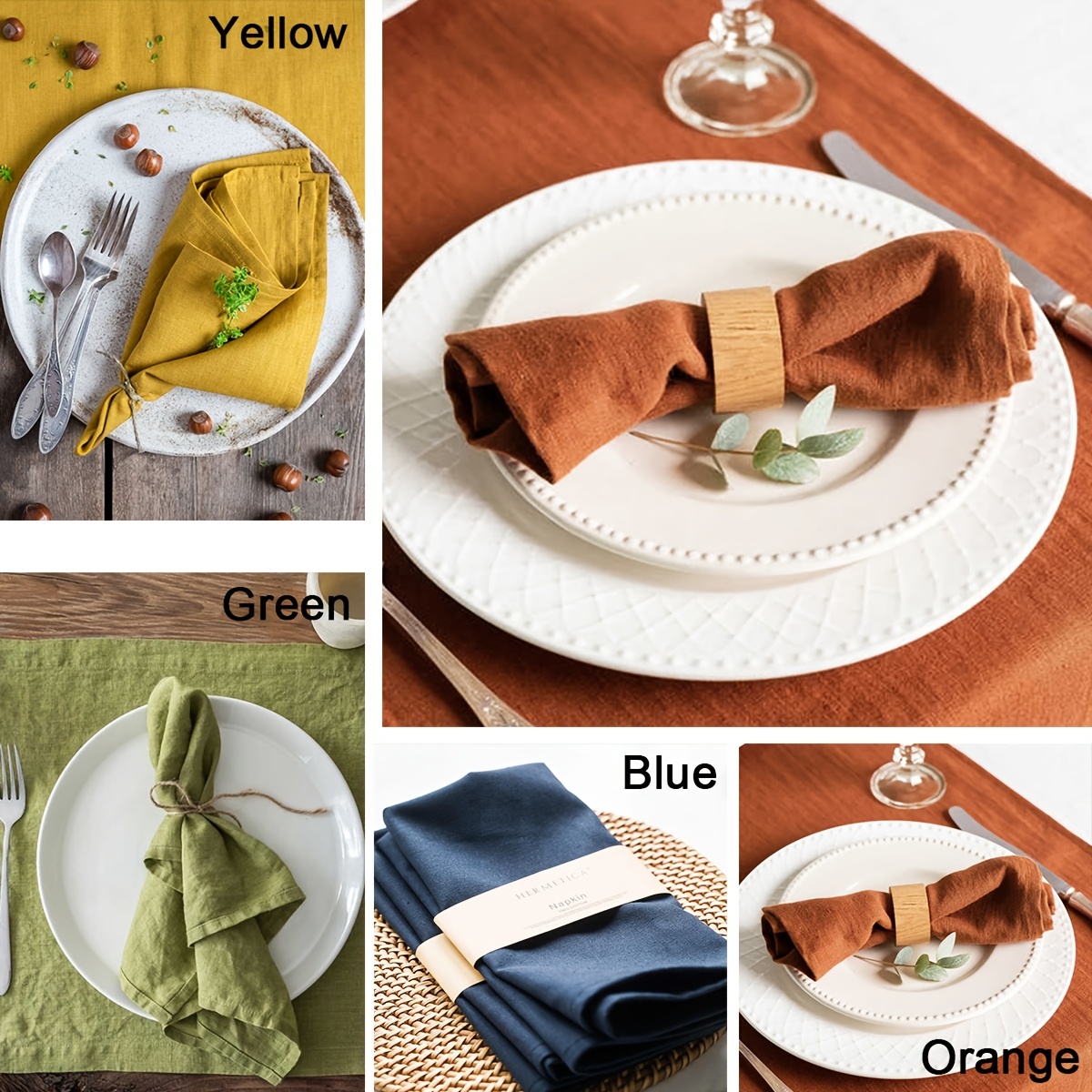 joybest Cloth Napkins 16.5×16.5 Inch Cotton Dinner Napkins for Family  Events Parties Wedding Decoration Party Baby Shower Set of 6 Sage Green
