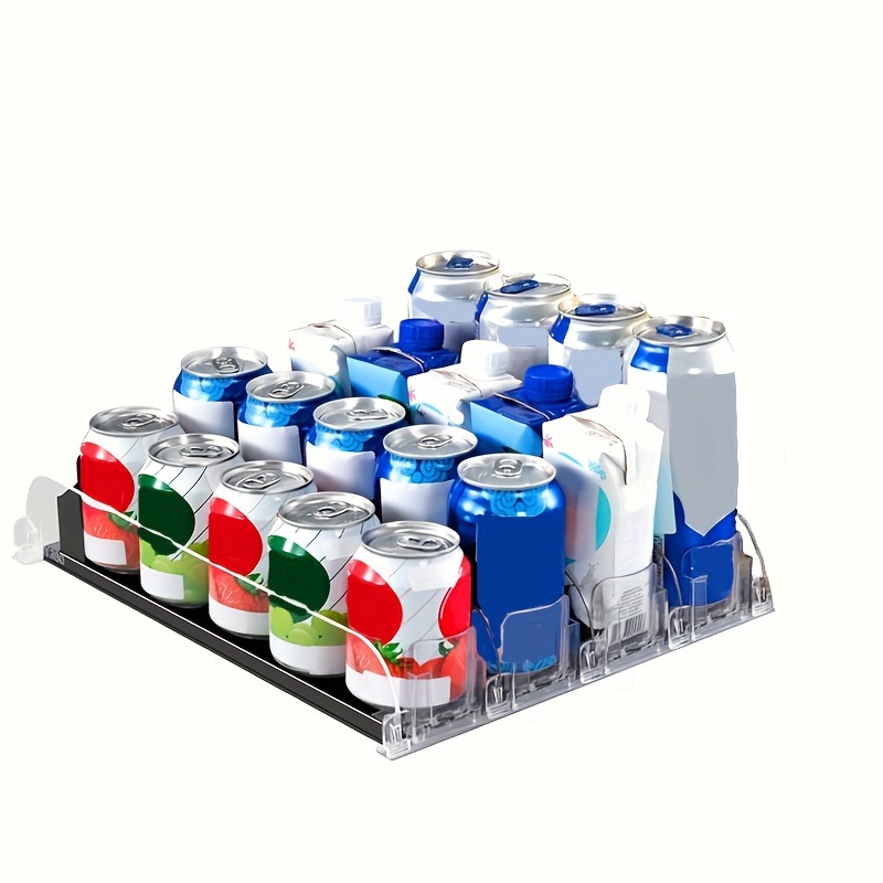 Organizador de latas de soda sin montaje para refrigerador, dispensador de  bebidas autoempujable para refrigerador, armarios y despensa, capacidad