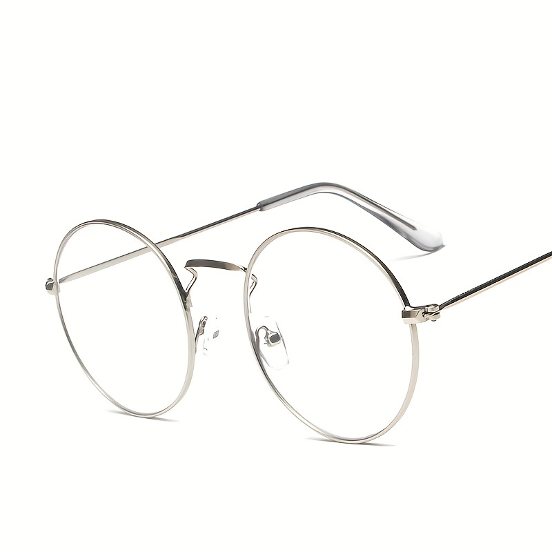 Men's Round Metal Flat Mirror Sunglasses