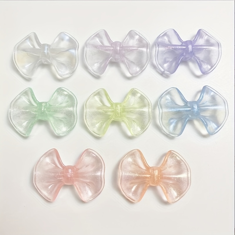 10pcs Luminous Fine Flashing Dumpling Leather Bow Beads for DIY