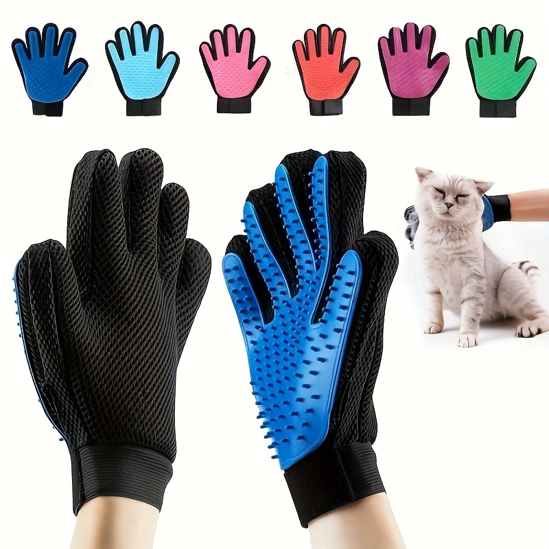 Pet Grooming Gloves Hair Washing Removing Massaging Cats Temu