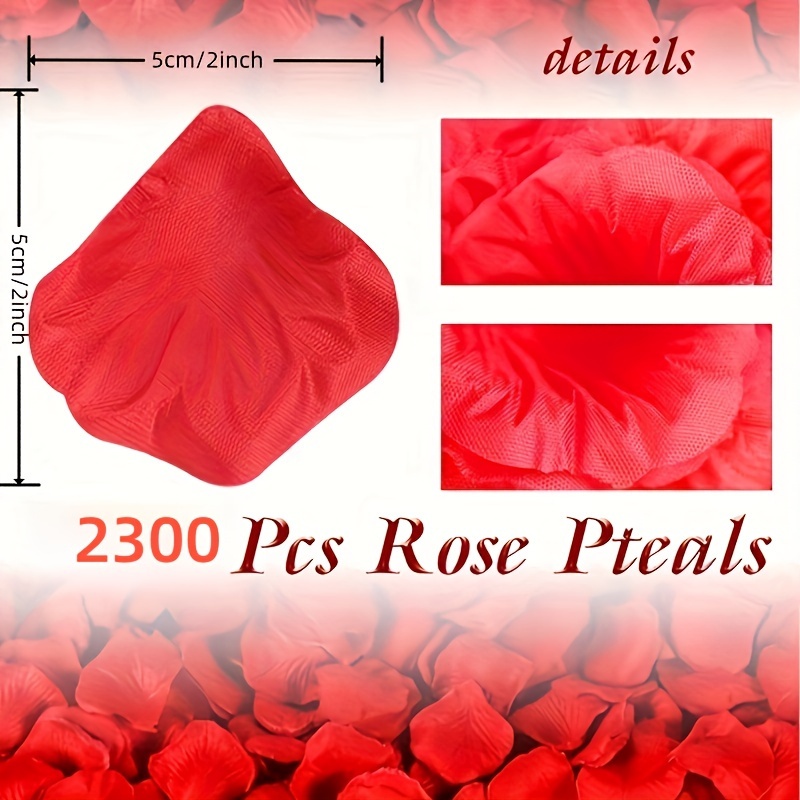 TEMU 2300pcs Red Rose Petals, Romantic Decoration Suitable For Him Or Her On , Proposal, Wedding, Party, New Year's Party, Carnival, Valentine's Day, Day, Bathroom, Outdoor Decoration
