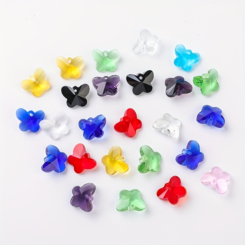 Shiny Ab Crystal Butterfly Beads Colorful Glass Spacer Beads - Temu