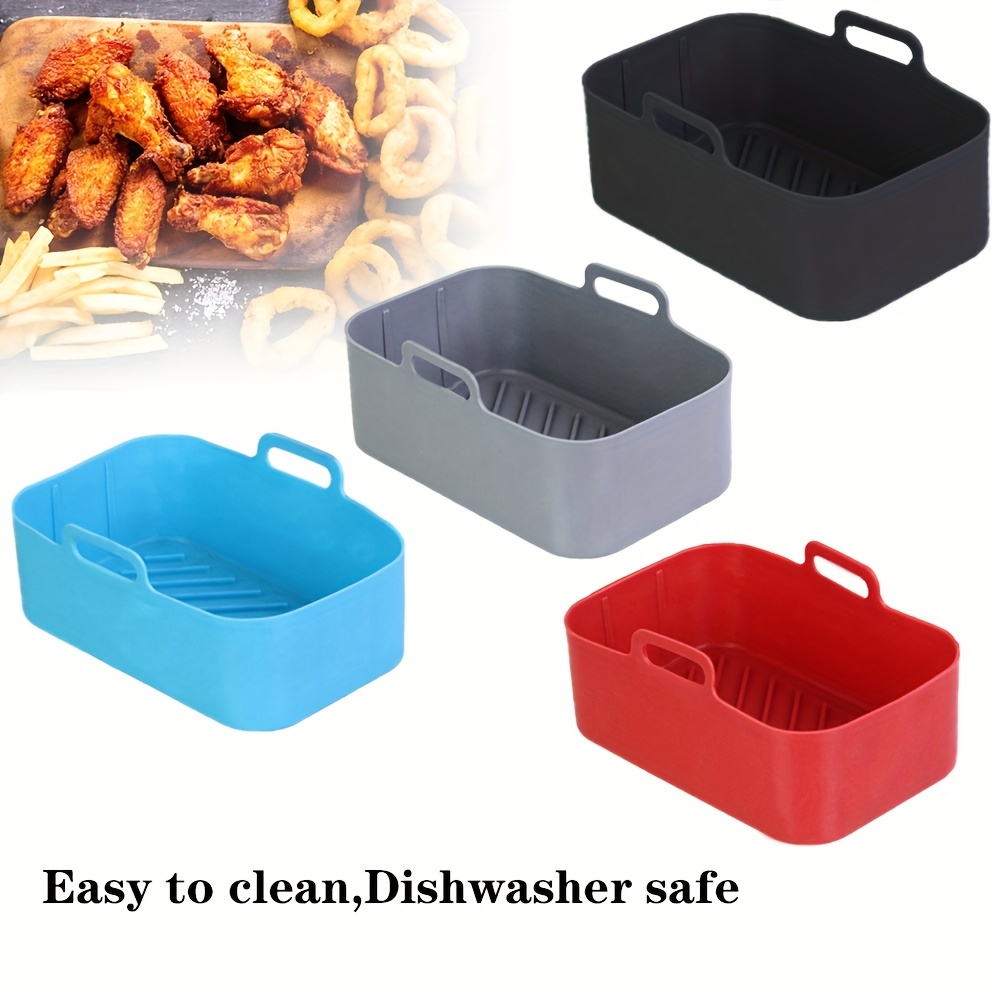 Food Grade Silicone Air Fryer Pot With Mitts - Reusable And Easy To Clean Basket  Liner For Healthier Cooking - Temu