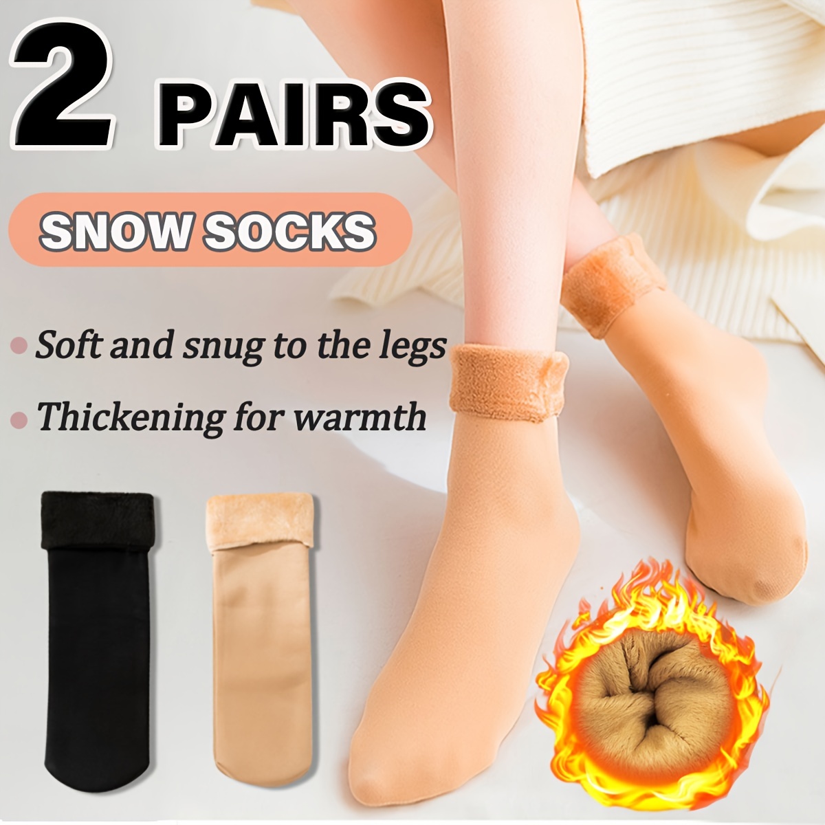 2 Pairs Women's Winter Super Soft Warm Cozy Fuzzy Socks With Grips For  Women Slipper Fluffy Thick Socks Winter Cozy Warm Ankle Running Socks