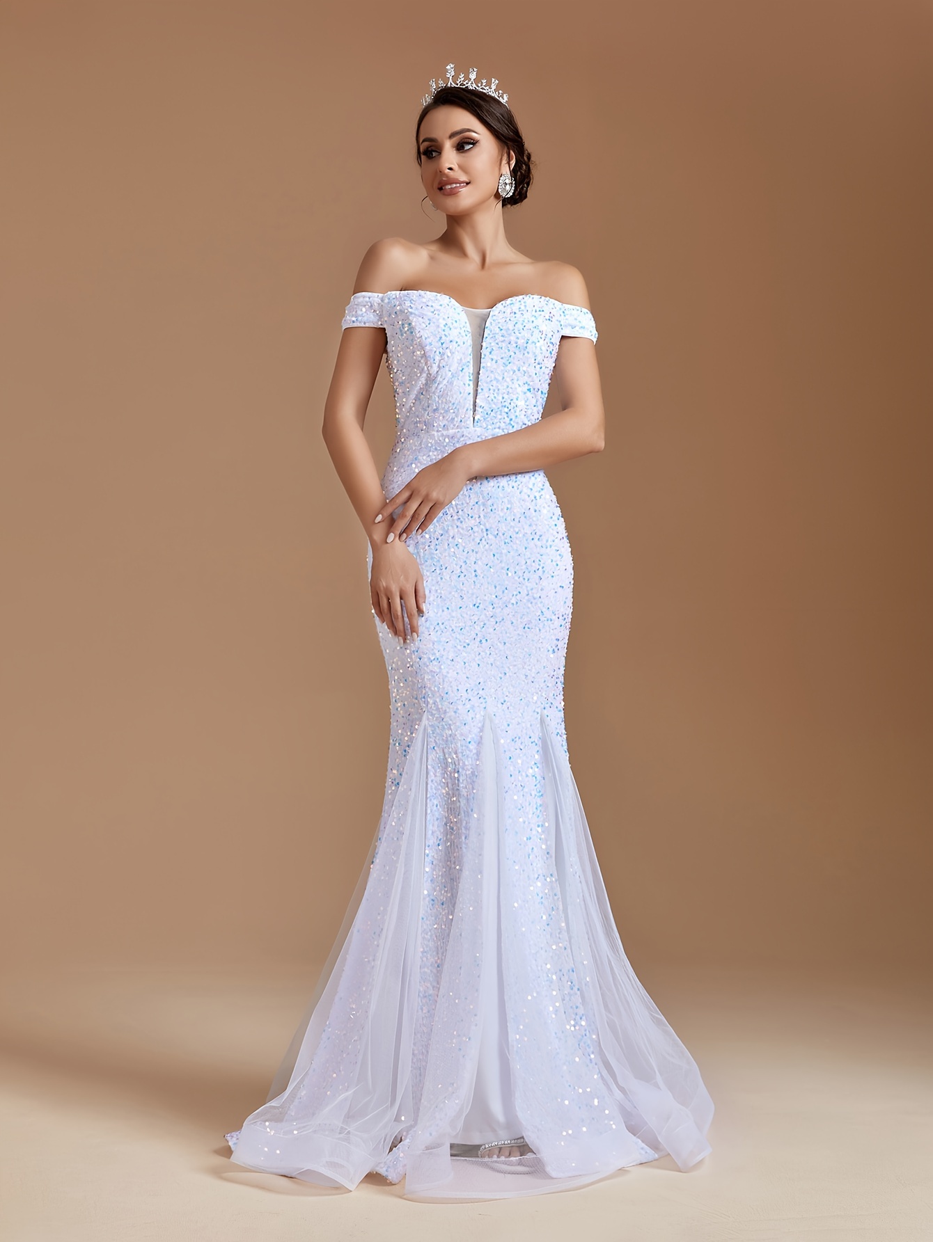 White Sparkly Mermaid Dress