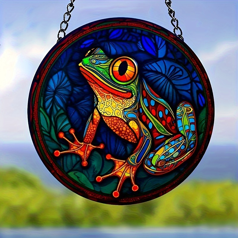 1pc, frog acrylic plaque, Suncatcher (15cm*15cm/6in*6in)light catcher, frog  gifts, frog gifts for women, cottagecore decor, frog stuff, lawn decoratio