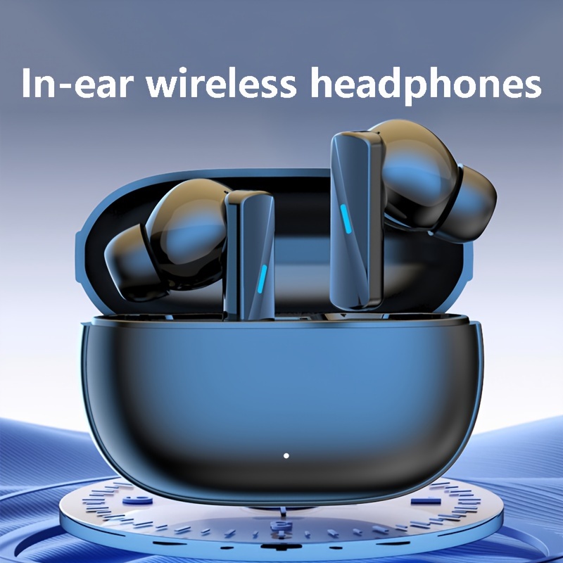 Auriculares inalámbricos, auriculares para juegos, auriculares biaurales  con reducción de ruido, cabina de carga con pantalla digital inteligente de