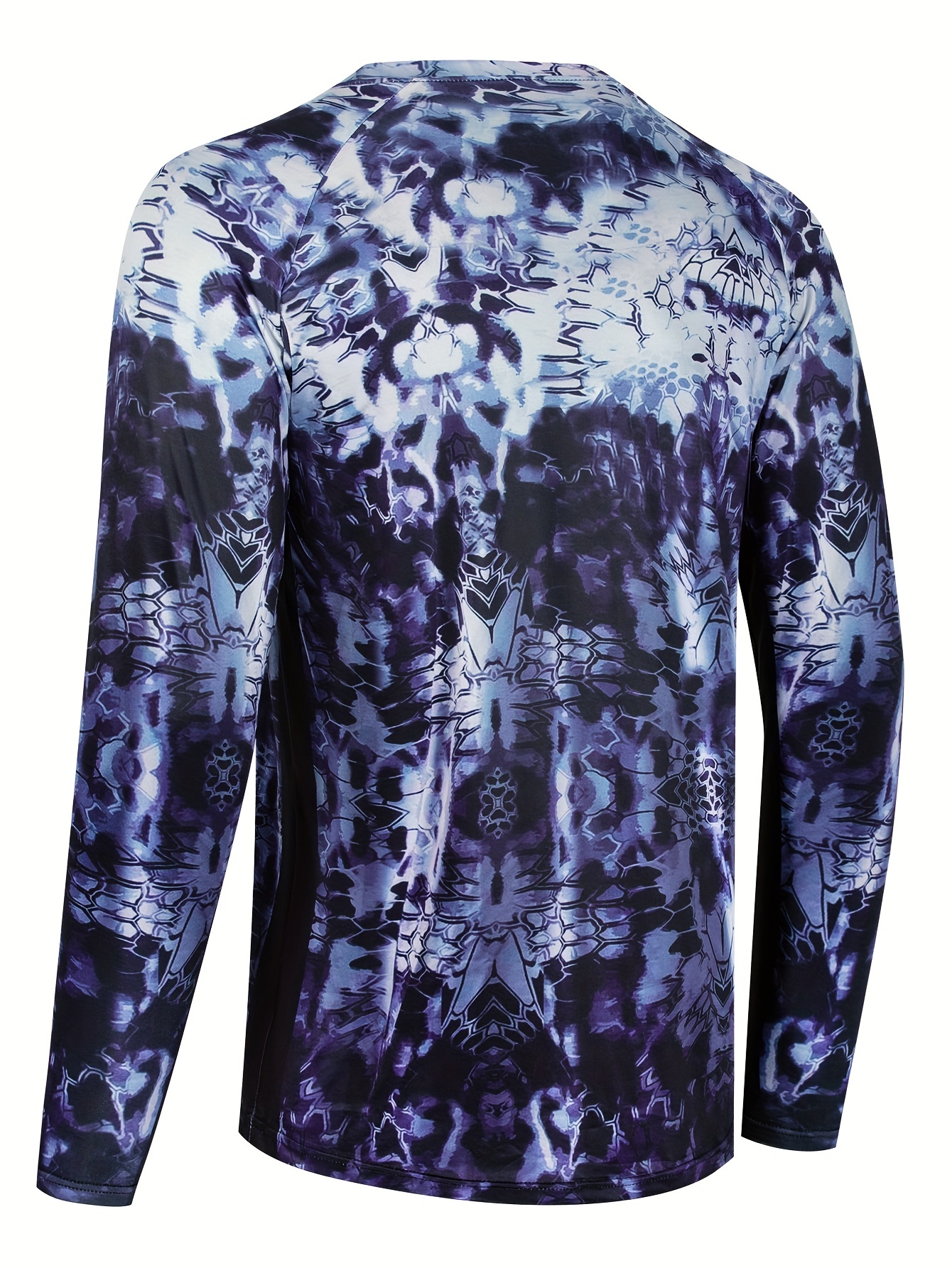 Men's Sunscreen Shirt Tie Dye Long Sleeve UPF50+ Breathable Top For Outdoor  Fishing Suit